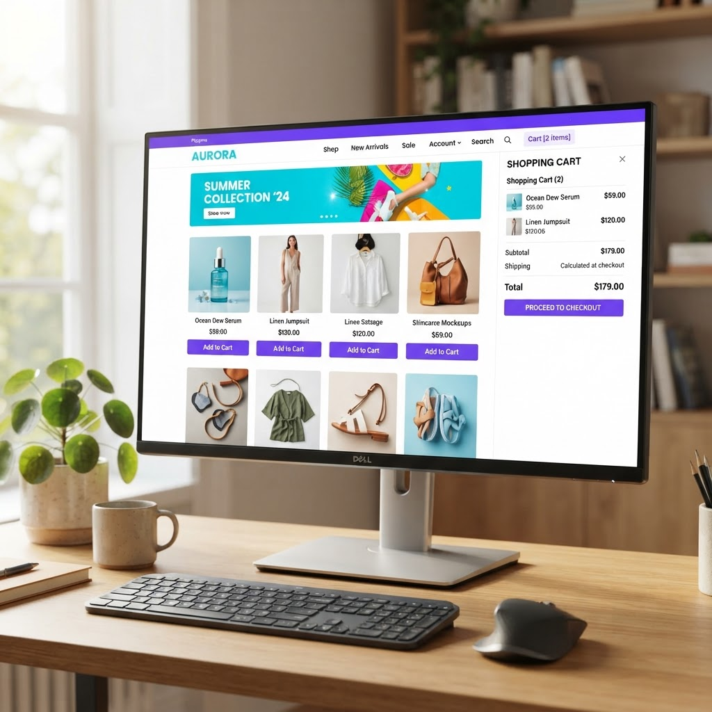 E-Commerce-Storefront mit conversion-fokussiertem Produktkatalog und optimiertem Checkout